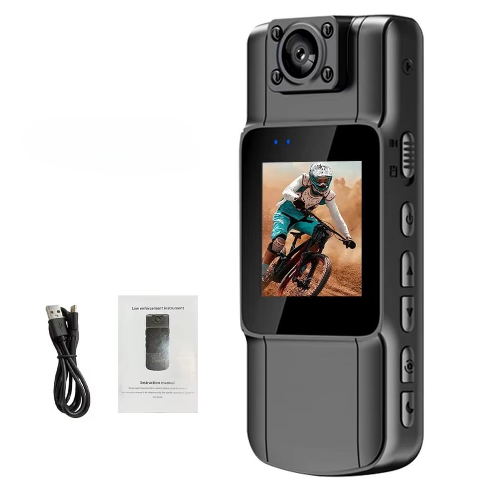 4K 1080P HD WiFi Mini Camera, Handheld Back Clip Portable Camera with IR Night Vision, Smart Law Enforcement Camera and Car Recorder for Security and Outdoor Use (1080P NO WIFI,Without TF Card)