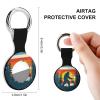 Bigfoot Fishing Vintage Sasquatch Compatible with AirTag Holder Case Protective Cover with Key Ring 4PCS view 2