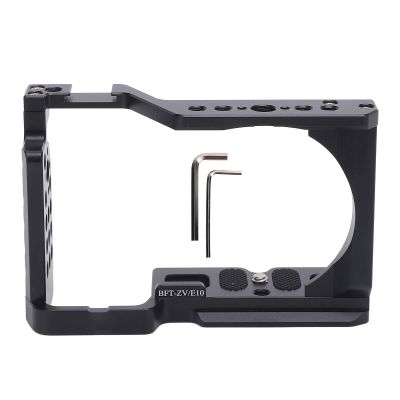 Camera Cage for ZV E10, Aluminum Alloy Video Rig Camera Stabilizer Frame with L Shape Hex Wrench, Quick Release Plate for ZV E10 Camera