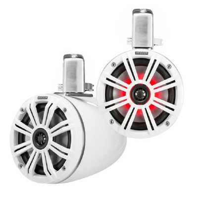KICKER Pair 45KMTC65W 6.5" 390w Marine Wakeboard Tower Speakers w/LED's KMTC65