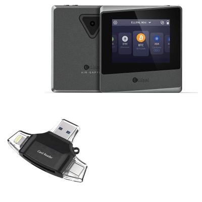BoxWave Smart Gadget Compatible with ELLIPAL Titan Mini - AllReader SD Card Reader, microSD Card Reader SD Compact USB - Jet Black
