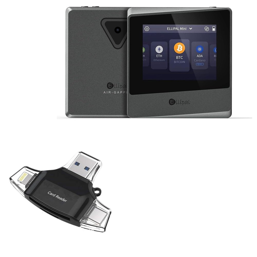 BoxWave Smart Gadget Compatible with ELLIPAL Titan Mini - AllReader SD Card Reader, microSD Card Reader SD Compact USB - Jet Black