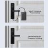 Fingerprint Door Lock, Fingerprint, Keyless Entry Door Knob with Handle, Biometric Electronic Deadbolt, Silent Mode, Digital Smart Lock for Bedroom, Rental, Office and Hotel, Black view 4
