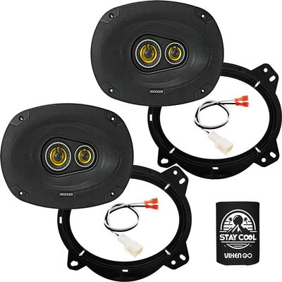 KICKER Speakers 6X9 inch for Toyota 4Runner 2003-2024 Upgrade Kit - Pair of CS Series with Adapters and Harness, Car Audio Front Door Speaker CSC6934, 46CSC6934