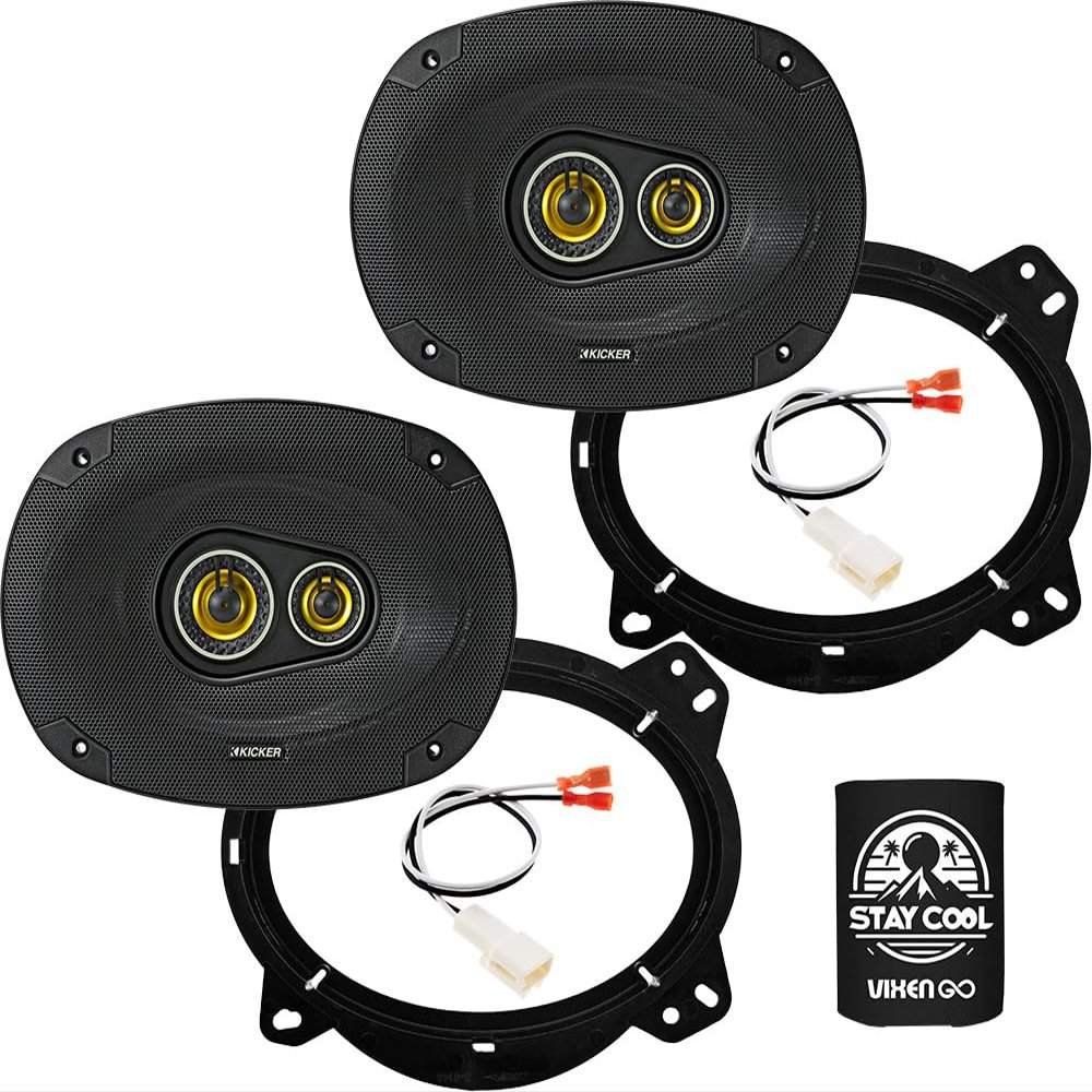 KICKER Speakers 6X9 inch for Toyota 4Runner 2003-2024 Upgrade Kit - Pair of CS Series with Adapters and Harness, Car Audio Front Door Speaker CSC6934, 46CSC6934