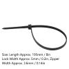 1000pcs 8 Inch Zip Ties,Heavy Duty 40lbs Tensile Strength Wire Ties Self Locking Nylon Ties Self Locking Premium Plastic Cable Wire Ties for Indoor and Outdoor (Black) view 2