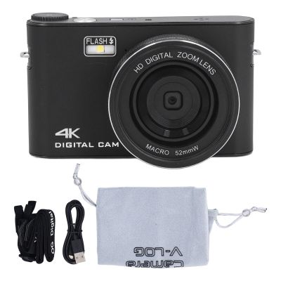 64MP Digital Camera with 3.0inch TFT LCD Touchscreen, 18X Digital Zoom, 4K Video for Vlogging, Live Streaming, Webcasting (Black)