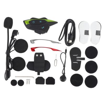 Motorcycle Bluetooth Headset 1000 Meters 6 to 10 Riders Bluetooth Helmet Headset Conversation System with Speaker for Riding Cycling Sports