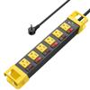 Heavy Duty Power Strip - 6 Outlet Power Strip with Individual Switches Cord Manager Surge Protector 1200J Home Office Garage Industrial Workbench view 1