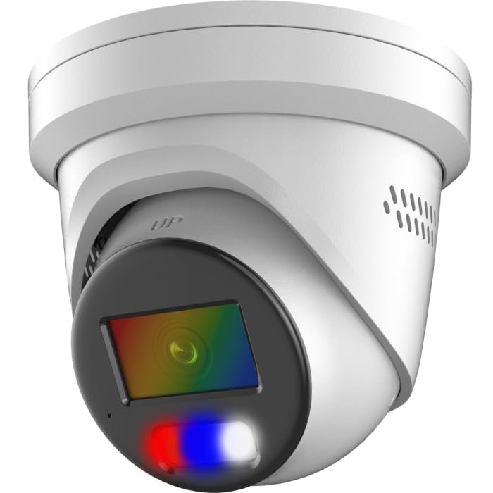LTCMIP3C82WI-28SDL, 8 MP Color 247 Active Deterrence, Turret IP Camera with Hybrid Illumination and red & Blue Strobe Lights