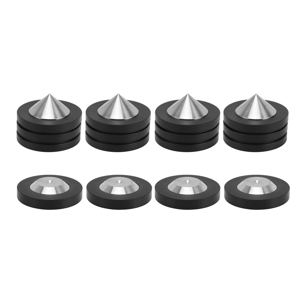 4Pcs Speaker Spike Isolation Feet Pad HiFi Turntable Isolation Pad for Speakers Amplifiers CD DVD Players Recorders, SUS304 Stainless Steel Material, Reduce Vibration and
