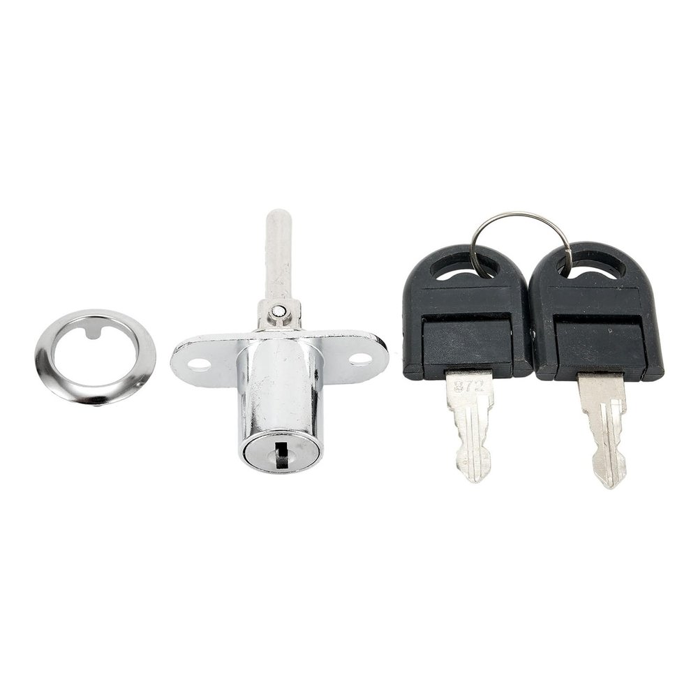 QXCIVR Door Lock Security Lock 16/19mm Cabinet Casement Cupboard Desk File Hardware Showcases Sliding Door with 2 Keys(Black 19mm)