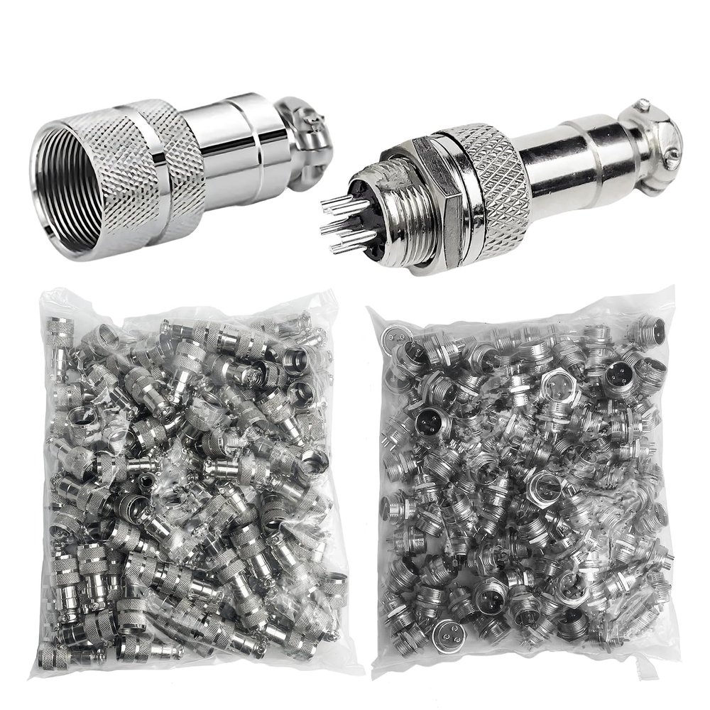100Sets Aviation Connector,GX12 12mm 2/3/4/5/6/7 Pin Aviation Connector Docking Femal & Male M12 Circular Plug with Cover (5P)