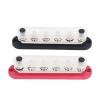 2Pcs M8 300A 1248V Power Distribution Block Brass Stainless Steel Bus Bar Terminal Block for Car Boat Marine view 1