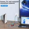 1 to 3 Gigabit Ethernet Splitter: 1000Mbps LAN Network Switch for Cat 6, 7, 8 Cables, High Performance Ethernet Splitter for Enhanced Internet Connectivity view 3