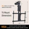 CLAIKS Electric Ceiling TV Mount  Electric Motorized Flip-Down Bracket with Remote Control, 32 to 70-Inch Flat & Curved Screens, Max VESA 600x400mm, Compatible with Flat and Pitched Roofs, Black view 4