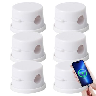 6X Cord Organizer - Desk Cord Holder, Spring Cable Management | Cell Phone Cord Holder, Cable Holders Cable Organizer, Wire Cable Holder Cord for Desk Car Wall Desktop Night Stand Home