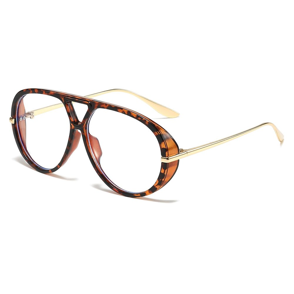 YAMEIZE Oversized Blue Light Blocking Glasses Women Men Retro Pilot 70s Double Bridge Large Frame Anti Blue Light Eyeglasses