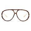 YAMEIZE Oversized Blue Light Blocking Glasses Women Men Retro Pilot 70s Double Bridge Large Frame Anti Blue Light Eyeglasses view 2