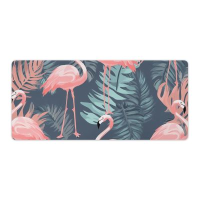 Gaming Mouse Pad Desk Mat Large Size Mouse Pad Summer Flamingo Palm Leaves LED Mouse Pad Non-Slip Base Waterproof Desktop Writing Pad for Office and Home