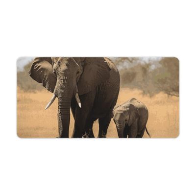 Gaming Mouse Pad Desk Mat Large Size Mouse Pad Walking Elephants Mother LED Mouse Pad Non-Slip Base Waterproof Desktop Writing Pad for Office and Home