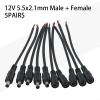 5 Pairs DC Power Cord,5.5x2.1mm Male Female Connector Cable 12V LED CCTV Camera Security Power Pigtail Wire,15Cm Black Red view 4