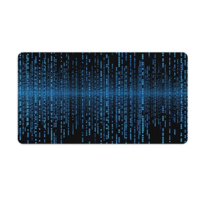 Gaming Mouse Pad Desk Mat Large Size Mouse Pad The Blue Binary Matrix LED Mouse Pad Non-Slip Base Waterproof Desktop Writing Pad for Office and Home