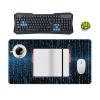 Gaming Mouse Pad Desk Mat Large Size Mouse Pad The Blue Binary Matrix LED Mouse Pad Non-Slip Base Waterproof Desktop Writing Pad for Office and Home view 4