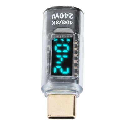 Aynefy USB C Adapter Power Meter Pd240W, USB C Adapr 40Gbps Transfer, 8K 60Hz, Digital Display, USB C Current St Bidirectional for Charging, Data, Video Projection, Type C Extension Adapter with Pc