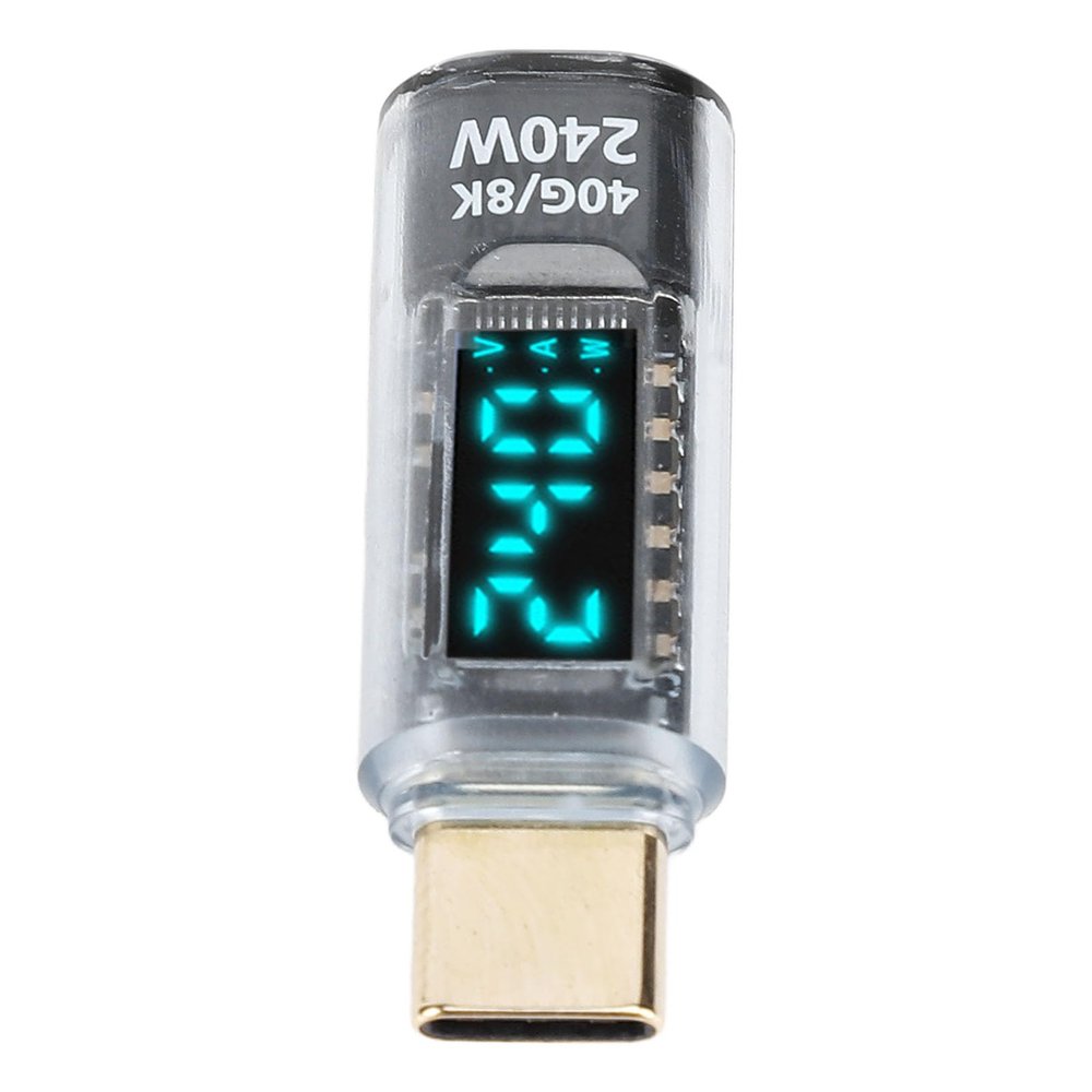 Aynefy USB C Adapter Power Meter Pd240W, USB C Adapr 40Gbps Transfer, 8K 60Hz, Digital Display, USB C Current St Bidirectional for Charging, Data, Video Projection, Type C Extension Adapter with Pc