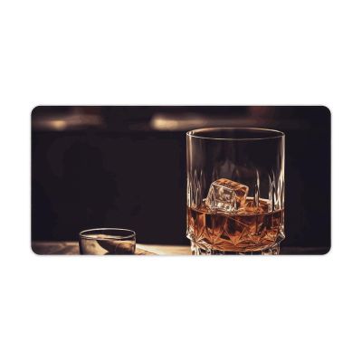 Gaming Mouse Pad Desk Mat Large Size Mouse Pad Whisky and Cigar LED Mouse Pad Non-Slip Base Waterproof Desktop Writing Pad for Office and Home