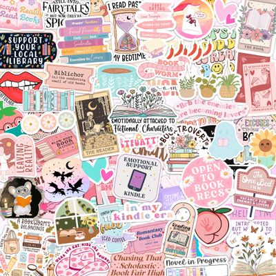 106 PCS Stickers for Kindle Bookish Romantasy, Book Holographic Sticker Pack Reading Booktok Glitter Vinyl Decals for Laptop Ebook Readers Water Bottles Skin Scrapbook Waterproof (106)