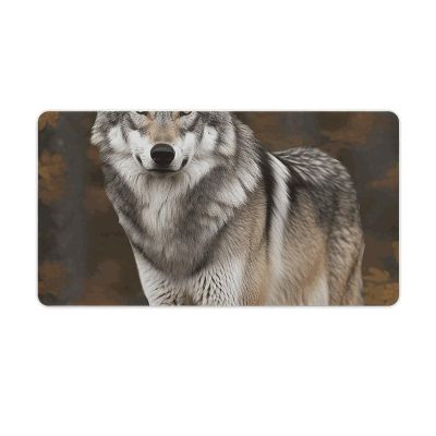 Gaming Mouse Pad Desk Mat Large Size Mouse Pad Wild Wild Gray Wolf LED Mouse Pad Non-Slip Base Waterproof Desktop Writing Pad for Office and Home