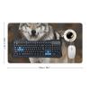 Gaming Mouse Pad Desk Mat Large Size Mouse Pad Wild Wild Gray Wolf LED Mouse Pad Non-Slip Base Waterproof Desktop Writing Pad for Office and Home view 2