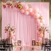 10x10ft Pink Backdrop Curtain Panels for Parties - Wrinkle Free Polyester Photo Curtain Backdrop Wedding Back Drop Fabric Drapes for Party Decorations Background for Photography view 2