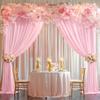10x10ft Pink Backdrop Curtain Panels for Parties - Wrinkle Free Polyester Photo Curtain Backdrop Wedding Back Drop Fabric Drapes for Party Decorations Background for Photography view 3