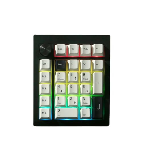 GMK26 Mechanical Numpad,VIA Macro Keypad BT5.0/2.4ghz/Type C Wireless Number Pad RGB HotSwap Numeric Keypads with Knob,PBT Keycaps Gasket Rechargeable Number Keypad for PC Laptop Desktop (Black)