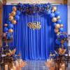 10x10ft Royal Blue Backdrop Curtain Panels for Parties - Wrinkle Free Polyester Photo Curtain Backdrop Wedding Back Drop Fabric Drapes for Party Decorations Background for Photography view 2