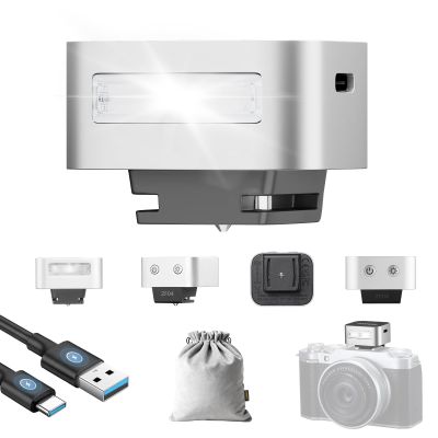 ZF04 Aluminum Mini Camera Flash Speedlite On Camera, 372 Full-Power Flashes 2.5S Recycle Mini Manual Flash for Canon/Sony zv1/Sony zve10 /Ricoh gr3/Nikon/Fuji f1 (Silver)