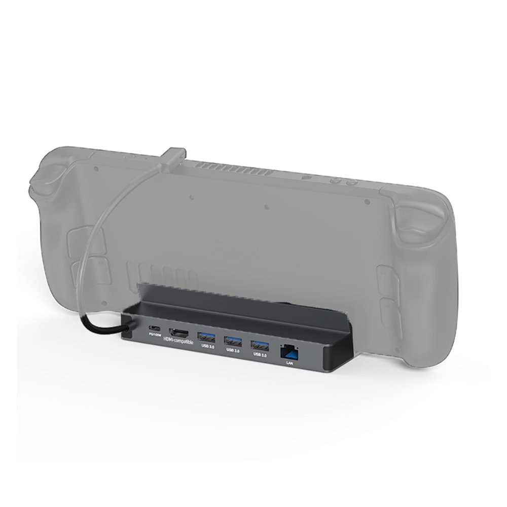 D3LX0Z1 Type C Docking Station for Stean Deck/ROG/Switch HDMI-Compatible 2.0 4K@60Hz Dock Stand PD100W Charging Base Portable USB Hub