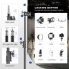 2 Pack Stainless Steel Photography Light Stand 6.9ft/210cm with Holding Arm Sandbag Grip Head Heavy Duty C Stand Sturdy for Photography Studio Video Monolight Softbox Shooting?Black? view 3