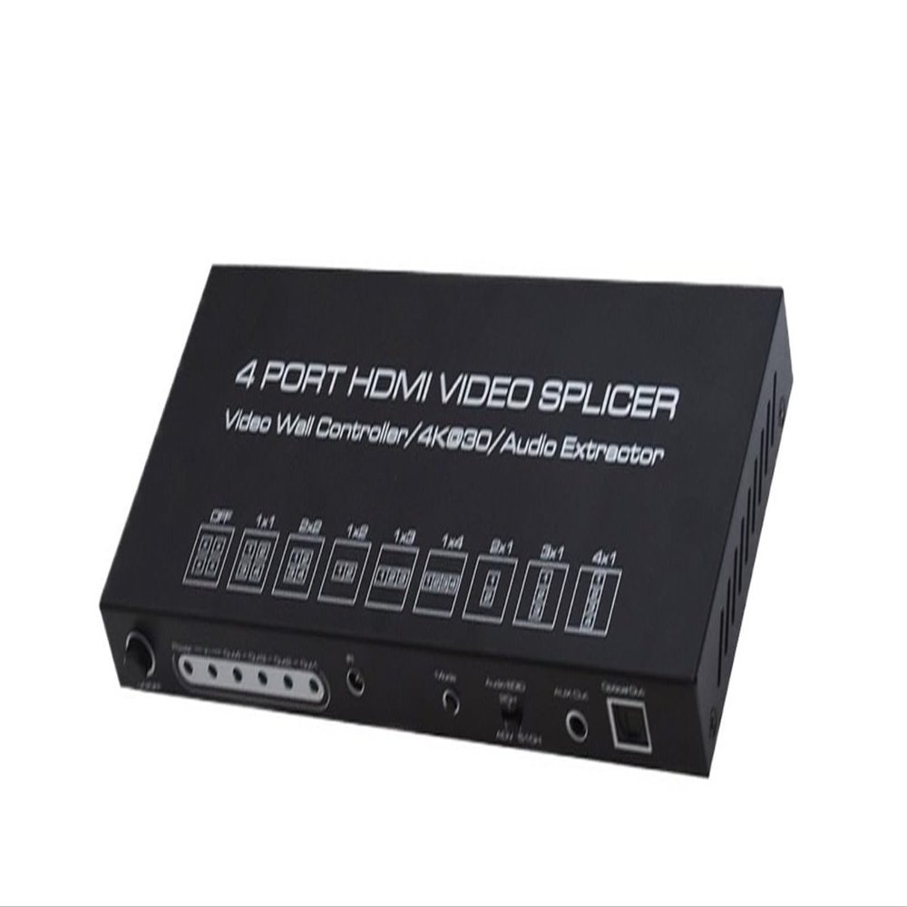 D3LX0Z1 4K 2X2 TV Wall Controller Processor 1x3 1x2 1x4 4x1 3x1 2x1 HDMI Video Splicer Splitter Switch Audio Extractor with IR RS232(UK Plug)