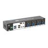 L6AS0F7 HDMI KVM Switch 4 Port 4K 4x1 Quad viewer with Cable use 1 Set of Keyboard Mouse Control 4 PCS(US Plug) view 1