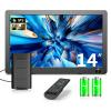 Erasiny 14 inch Portable TV with Upgraded Antenna ATSC Tuner, LCD Monitor 1080P, HDMI/USB/AV in, Small Portable TV for Camping, Car, RV, Home, Remote Control view 1