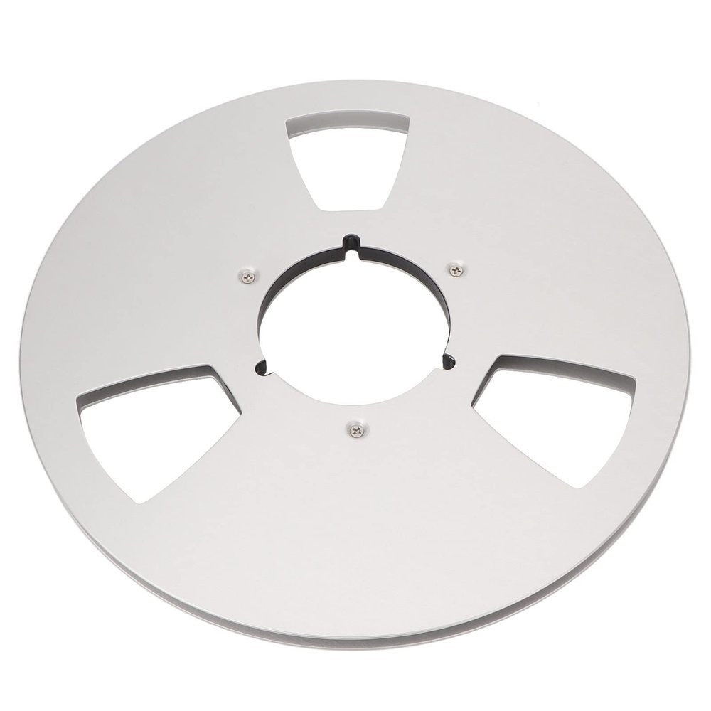 1/4 10 Inch Empty Tape Reel, Aluminum Alloy Material, Wear and, Professional Design for Recording Tape, Repair Tape Recorder Accessory, 3 Holes (Silver)