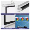 Manual Pull Down Portable Projector Screen, 30-72 Inch Simple Hangable Movie Screen, Anti-Crease, Lightweight Carry & Durable, for Office, Classroom, Home Theater Movie Screen HD Projection Screen(Whi view 4