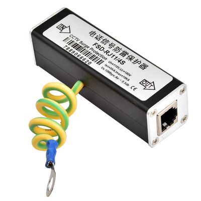 Cunyuer RJ11 Telephone Fax Protector, Lighting Thunder Arrester Device, Audio Telephone Protector Data Single Protector 110V