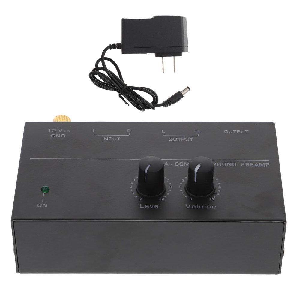 Gadpiparty High Amplification Times Preamplifier Stereo Input/Output Phono Preamp Record Player Preamplifier Plate Amplifier Us Plug