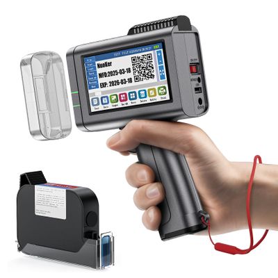Handheld Inkjet Printer - All Metal Material, Printing Height of 1/2 inch, 4.3-inch capacitive Color Screen, Continuous Operation for 12-18hours, 2-Year Warranty (Nuoker-1270 Printer)
