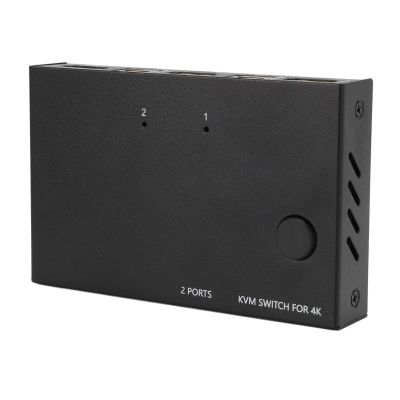 HD Multimedia Interface KVM Switch 1 Display 2 Computers,4 USB 2.0 Ports, 4K 60Hz, Supports Chrome OS for 2 Computers Sharing Keyboard Mouse Printer
